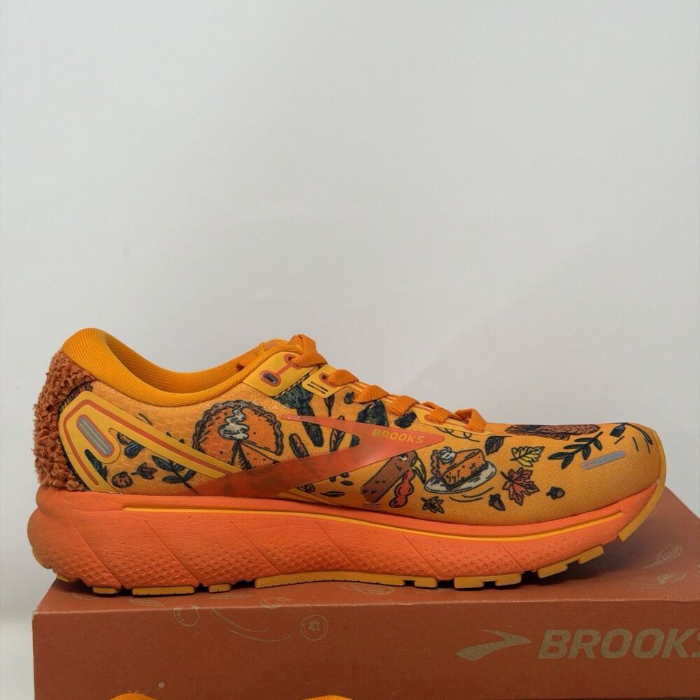 Brooks Ghost 14 Turkey Trot Thanksgiving Running Shoes Women 7B Orange AUTH - Picture 11 of 16